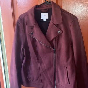 Old Navy fake suede burgundy jacket